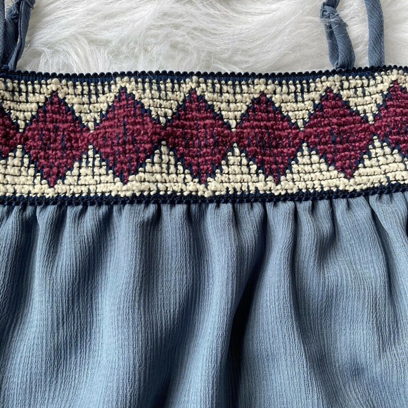 Maurice's Blue Hippie Dress Off Shoulder Boho Bell Sleeve Womens Sz L Festival - Picture 4 of 10